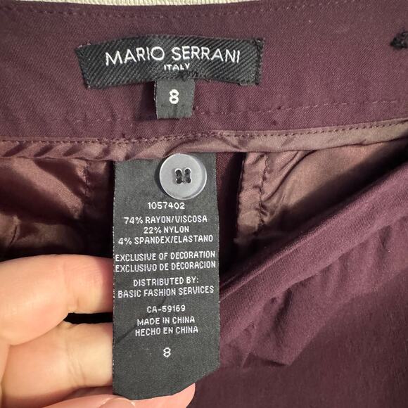 Mario Serrani Size 8 Dark Purple Straight Leg Dress Pants with Pockets - Picture 7 of 10